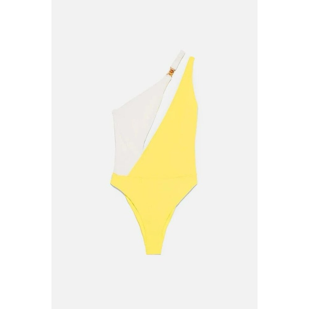 Zara NEW One Piece Colorblock Swimwear Size Small